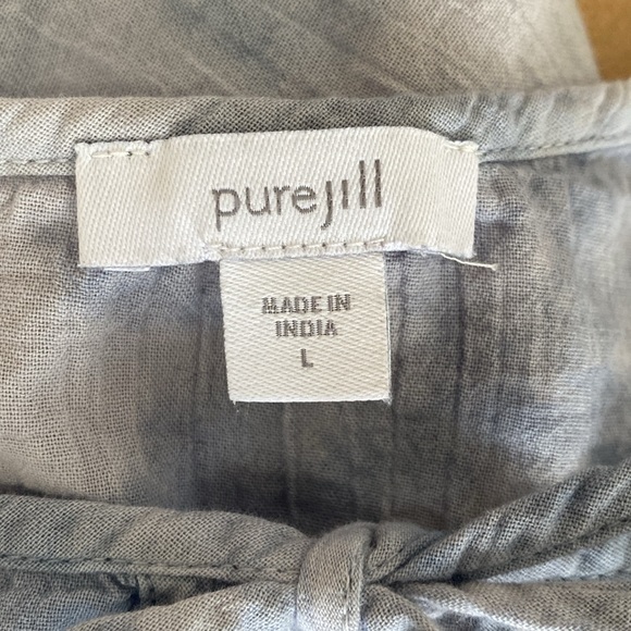 J. Jill Cotton Blouse with Embroidered detail. Blue. Large - Picture 12 of 14